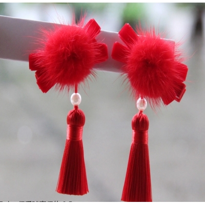 Chinese Style Ball with Tassel for Children Hairpin Tang Attire Hairpin